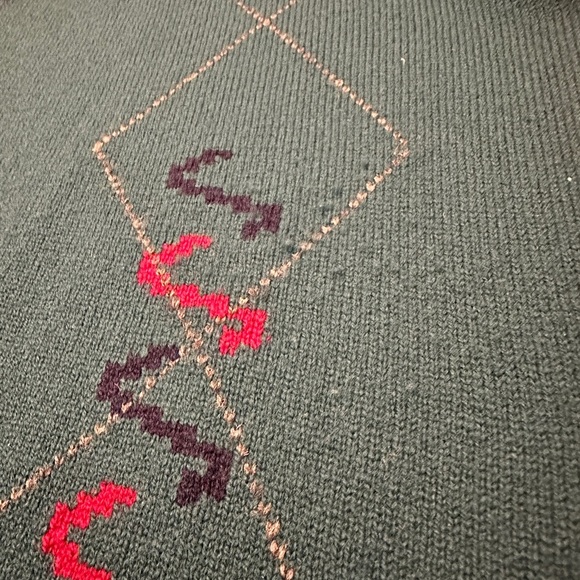 Mackinnon of Scotland Sweater Men's Size Small Pure 100% Lambswool Green Holiday - Picture 12 of 13